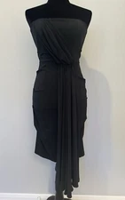 Nicole Miller Collection Black Bodycon Cocktail Party Dress Stretch Sleeveless 2