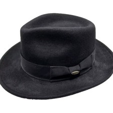 Scala Wool Felt Fedora Black Size Medium