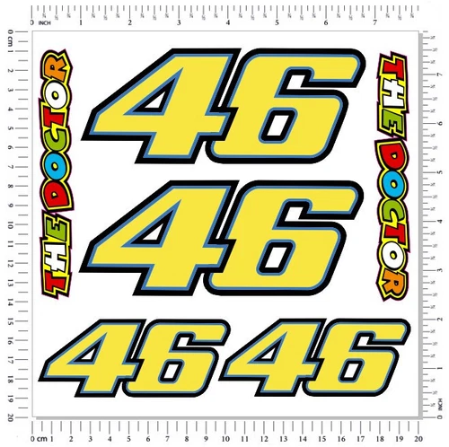 VR 46 Valentino Rossi Der Arzt Helm Abziehbilder Set Aufkleber Grafiken laminier - Bild 1 von 1