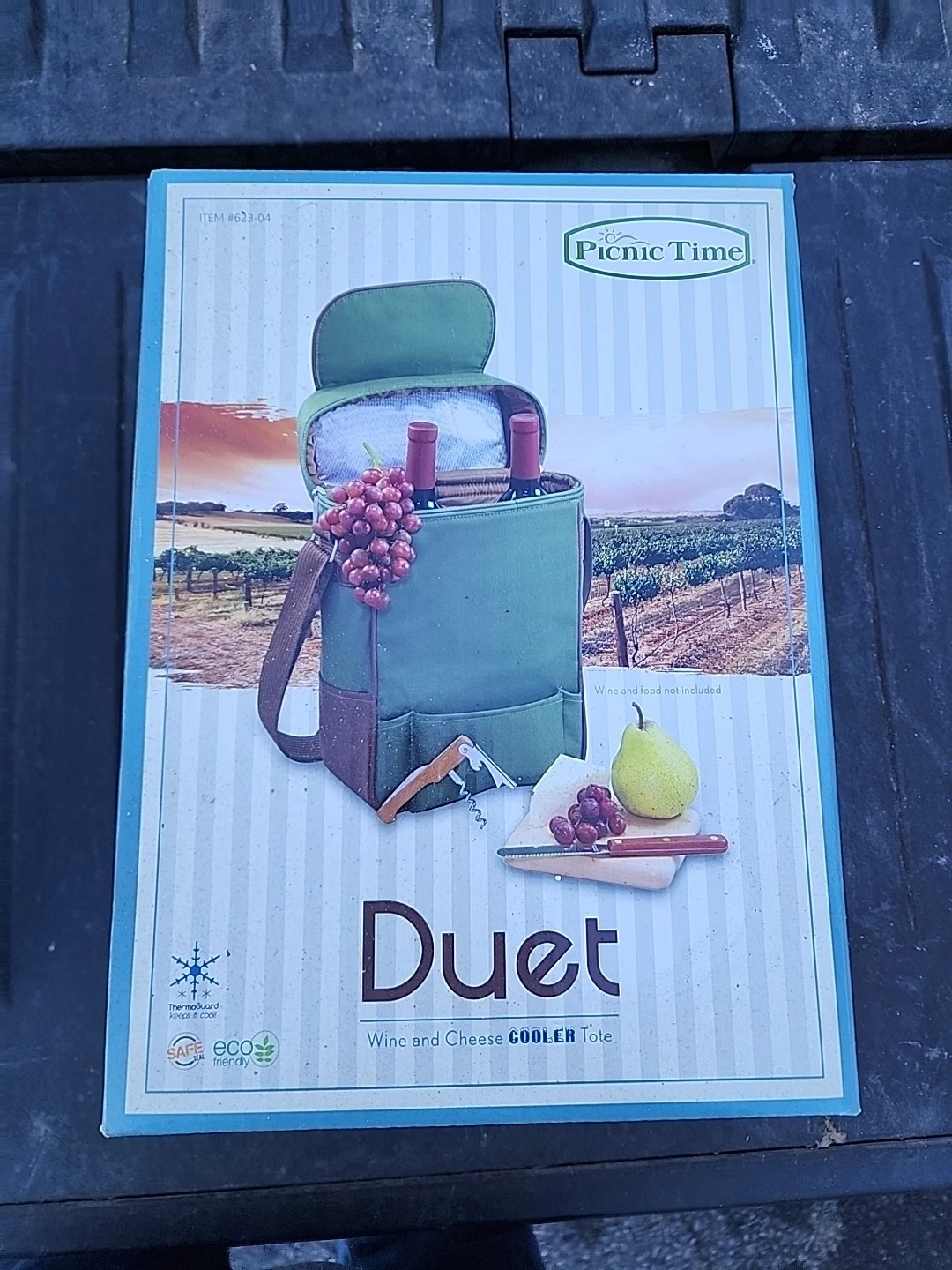 Duet Picnic Time 2 bottle Insulated Wine and Cheese Cooler Tote NIB 623-04. S19