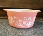 Vintage PYREX Pink Gooseberry 1 Quart Casserole Dish 473 No Lid