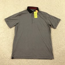 Puma Polo Golf Shirt Mens Medium Century Black Mattr All Over Print