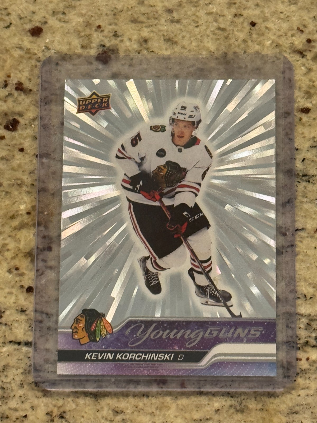 2023 Upper Deck Kevin Korchinski Outburst Young Guns #486 Blackhawks RC