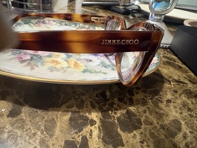 Jimmy Choo JC146 PUJ Brown Tortoise Shell Full Rim Eyeglasses Frames 54-17-140