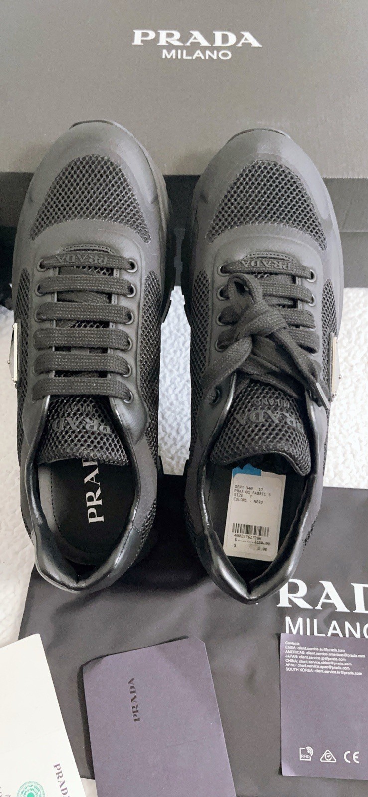 $1170 PRADA Men’s Prax 2.0 Fabric Sneakers Black Size 8 / US 9 thumbnail 16