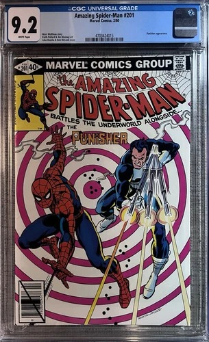 The Amazing Spider-Man 201 CGC 9.2! White Pages! Punisher! John Romita Jr!