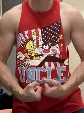 mens -   Sz XL Workout  shirt Stringer - MUSCLE CUT - Gains