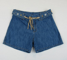Sonoma Genuine Jean Company Women's Shorts Size 6 Blue Denim Embroidered Belt