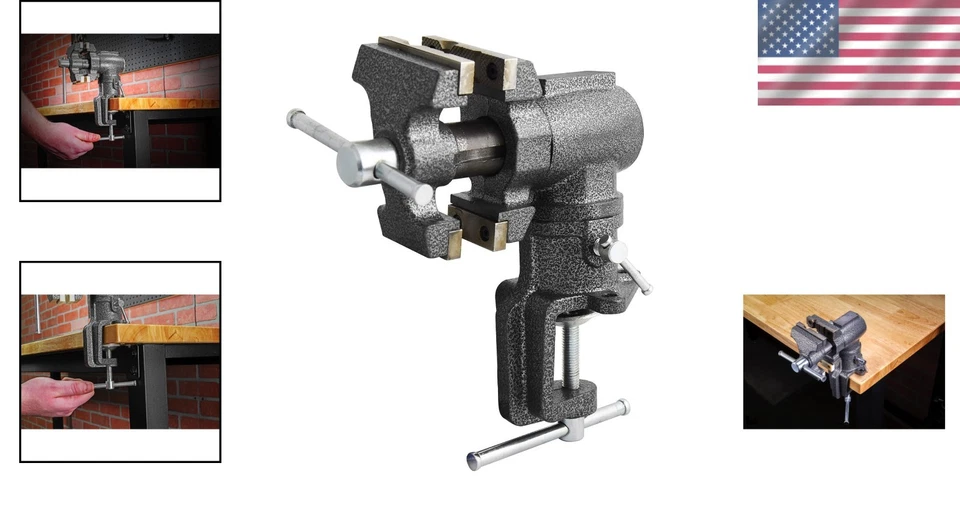 Mini Clamp-on Table Bench Vise 360° Swivel - Image 2 of 4