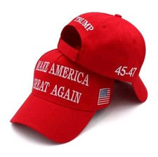 President Donald Trump 45-47 Hat 2024 Make America Great Again MAGA Red     