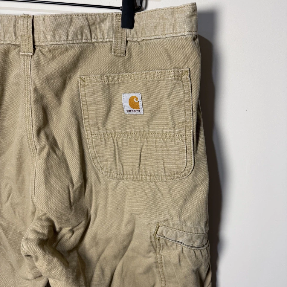 Pantalones de lona forrados de lana Carhartt para hombre talla 36x30 calce relajado tostado Foto 4 de 4