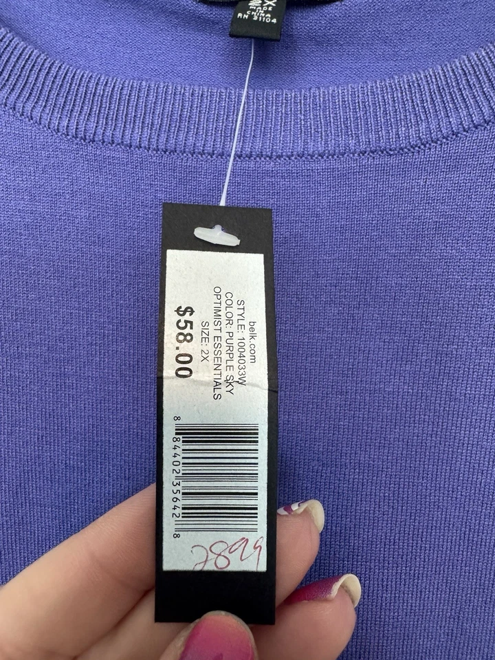 MADISON (Belk) Size 2X Purple Sleeveless Round Neck Top Shirt Tank Shell NWT - Image 4 of 4