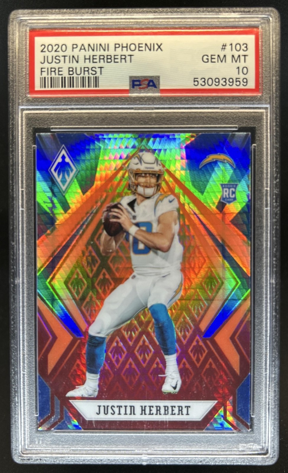 Justin Herbert Panini Phoenix #103 Fire Burst