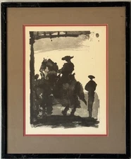 PABLO PICASSO VINTAGE MODERN ABSTRACT CUBISM LITHOGRAPH OLD BULL FIGHTER 1959
