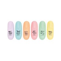 Image of Q-Connect Fun Mini Highlighter Pens Pastel Assorted (Pack of 6) KF17419