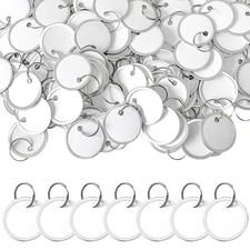 200pcs Metal Rim Tags - Round Paper Tags with Metal Rings for Car Keys and Do...