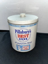 Vintage Doughboy J.L. Clark Pillsbury's Best Metal Flour Tin XXXX Canister 8"