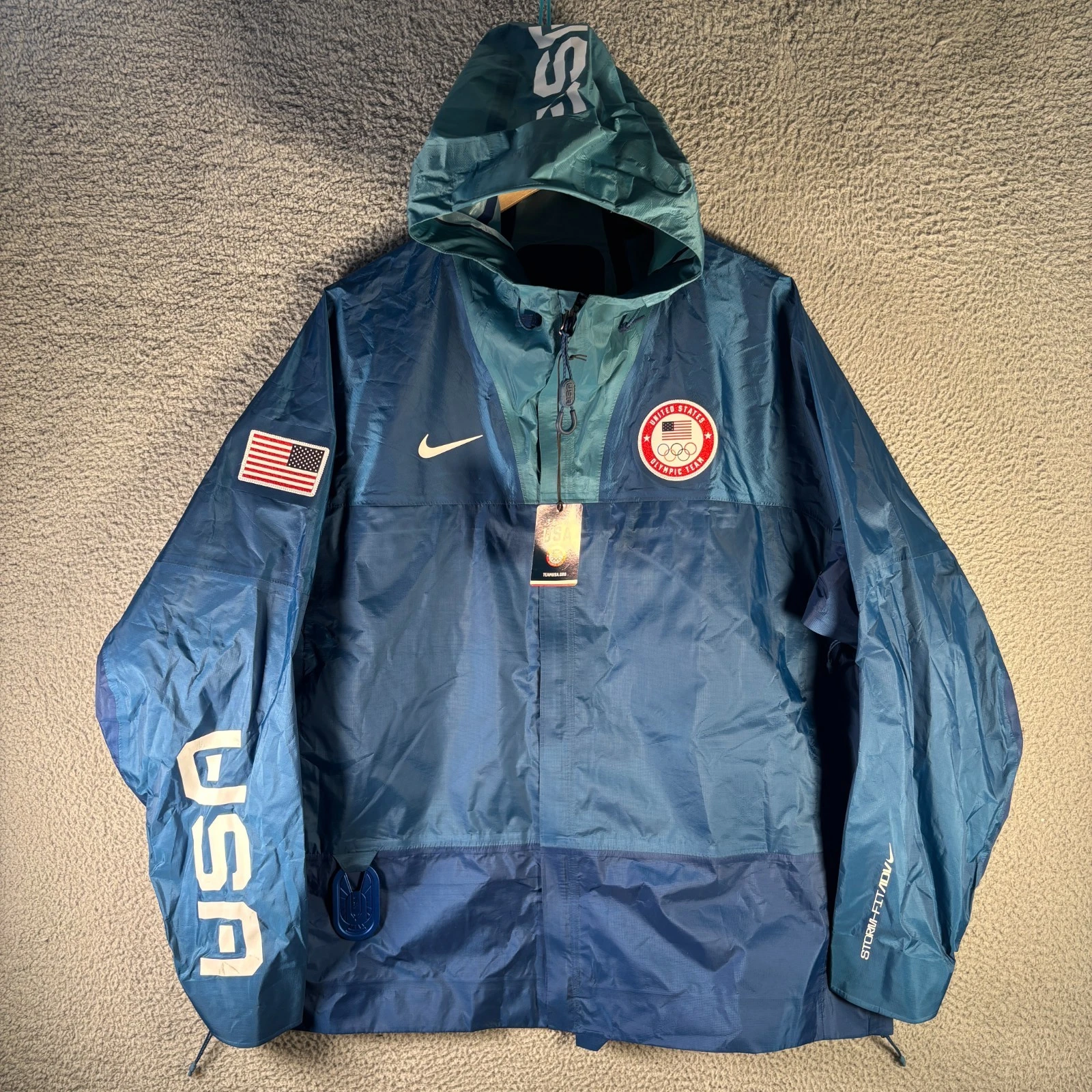 Nike ACG Storm-FIT ADV USA Olympic Team Hooded Jacket Womens 2XL Blue NEW