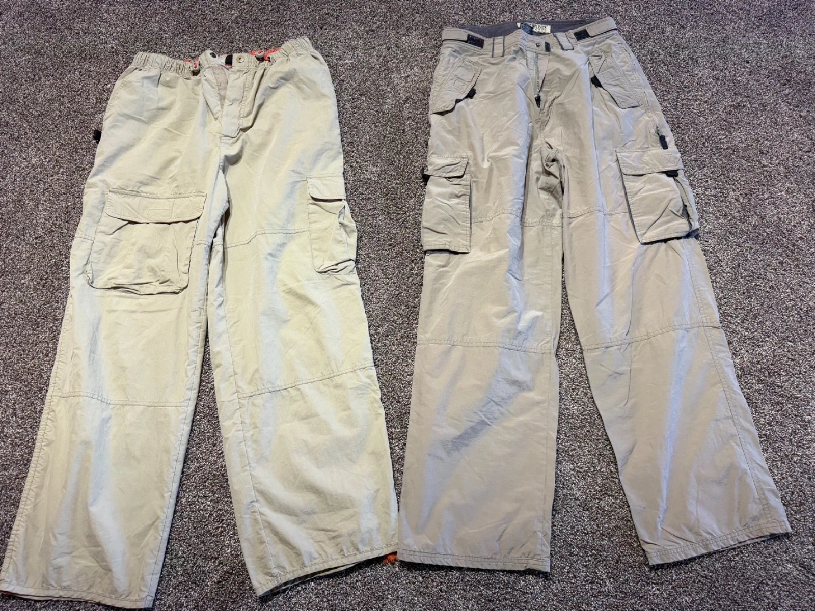 American Eagle & Rags Mens Pants 33 Tan Hiking Cotton Nylon Blend 33X32 Lot OF 2