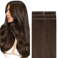 GOO GOO Invisi Edge Tape-in Hair Extensions Human Hair 4A Chocolate Brown 6pcs