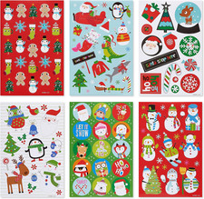 398-Count Bulk Christmas Stickers for Kids, Classic Holiday Characters