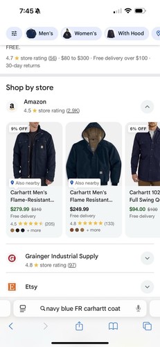 Men’s Carhartt Blue Fire Resistant Hooded Full Zip Medium euc - Picture 5 of 5