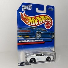 Vintage 2000 Mattel Hot Wheels Ferrari Testarossa White Diecast Car
