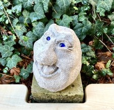 SteinKopf SteinGesicht Gartendeko Gartenfiguren handmade Unikat