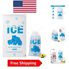 Clear  Blue 10 lb Drawstring Ice Bags - 12x21 Inch Convenience for Any Occasion