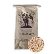Organic Rolled Rye | 25 lb | Non-GMO | Grain Place Foods