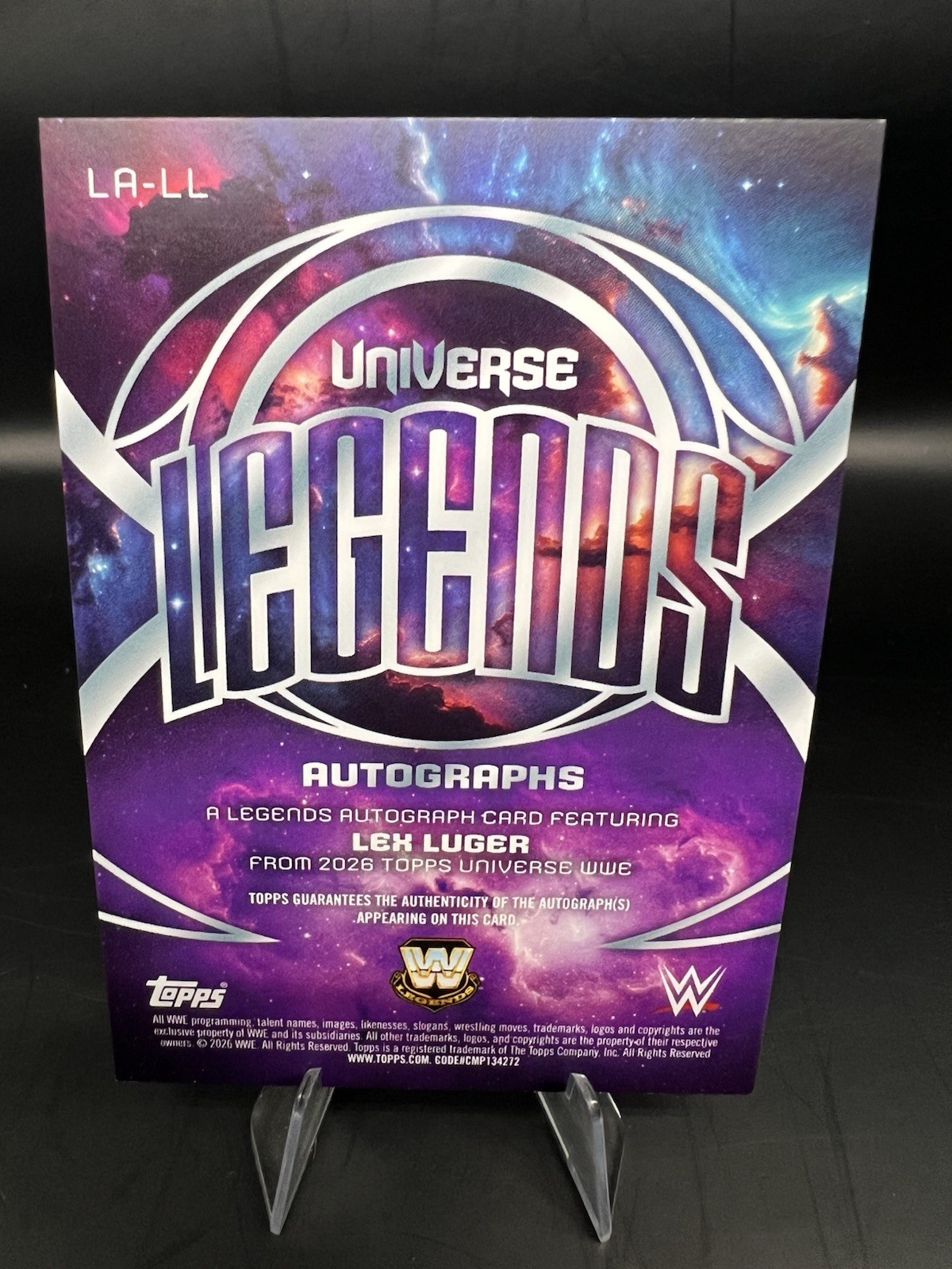 2026 LEX LUGER Topps Universe WWE Legends Autographs Aqua Speckle #82/29 view 2