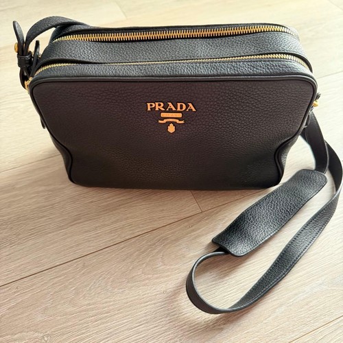 Prada Double Zipper Leather Shoulder Bag 1BH079