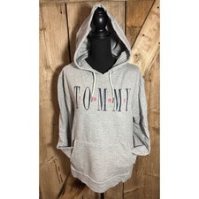 Tommy Hilfiger Hoodie Sweatshirt - Tommy 1985 - Women's Size Large Heather Gray