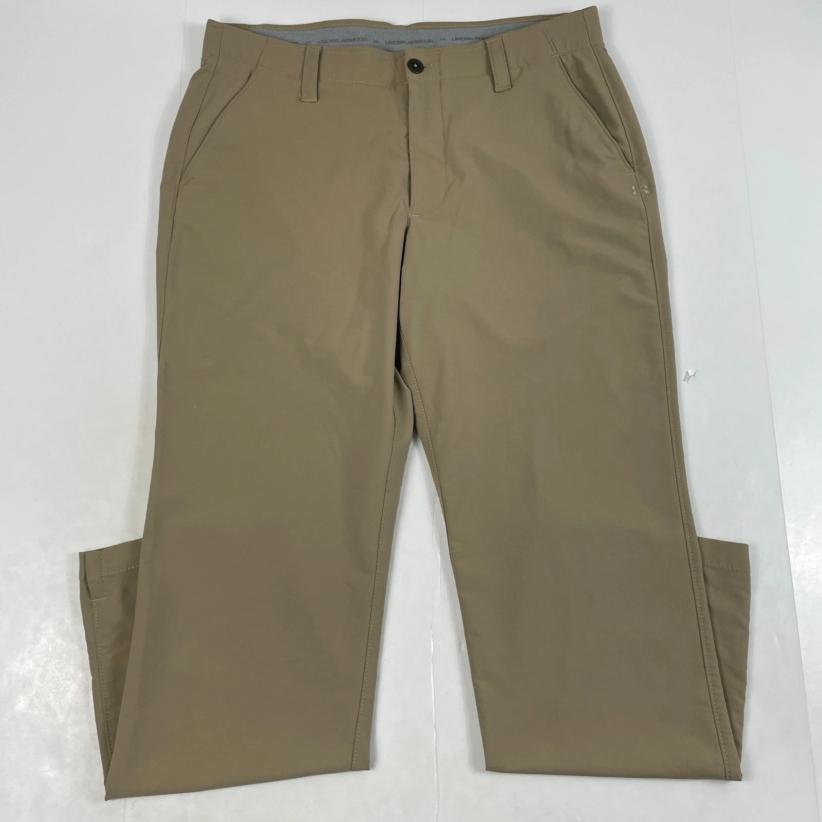 Under Armour Pants Mens 36 x 30 Beige Golf Straight Leg Golfing Outdoors Stretch