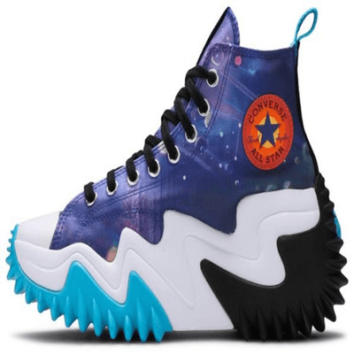Converse Run Star Motion Hi Galaxy Platform Sneakers Women 4.5 Space Print Chunk