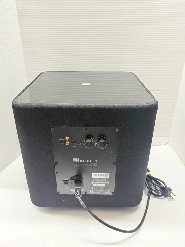Subwoofer de 10" alimentado KEF KUBE-2 con enchufe de alimentación funciona GP Acoustics Foto 3 de 4