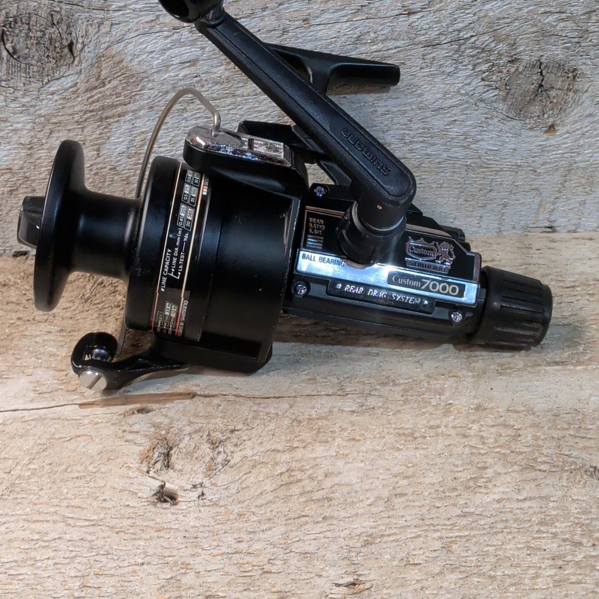old shimano rear drag spinning reel Shimano Custom 7000 Vintage Spinning Reel Japan Ball Bearing Rear Drag  3.5:1