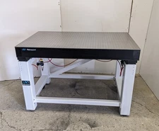 tested NEWPORT 30" x 48" x 4" OPTICAL TABLE, PNEUMATIC ISOLATION BENCH, CASTERS