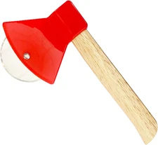 Axe-Style Pizza Cutter – 9" Stainless Steel Blade with Wooden Handle for Pizza