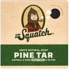Dr. Squatch All Natural Bar Soap for Men, Heavy Grit, Pine Tar, 5 oz