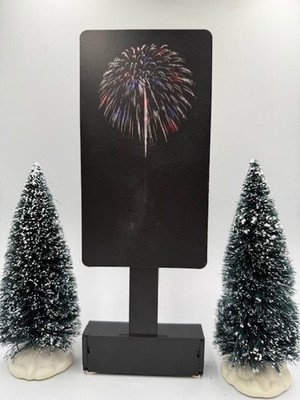 Lemax  RED colored Fireworks #64082 Glow Blinking LED Animated Retired #4