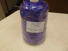 Vintage Yarn Country Cone Yarn St. Andre French Novelty Purple & Blue Machine
