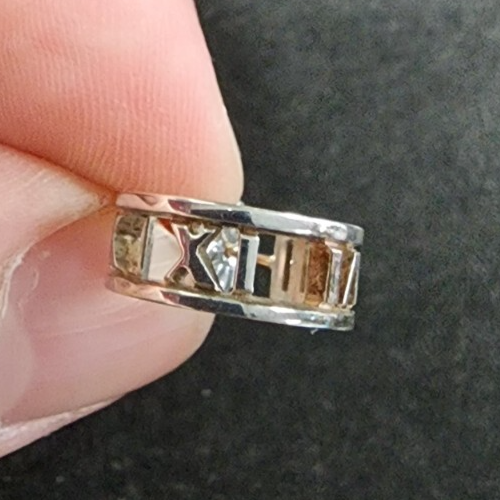 Tiffany & Co. Atlas Roman Numeral Hoop Earrings Sterling Silver 925 - Picture 1 of 3
