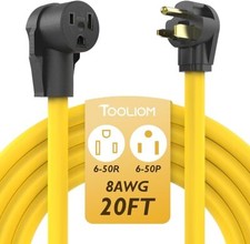 8AWG 20FT 6-50P to 6-50R Heavy Duty Power Extension Cord for Welding Machines