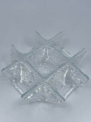 Vintage MUURLA Scandinavian Glass Votive holder square shape UNIQUE  Tea Light