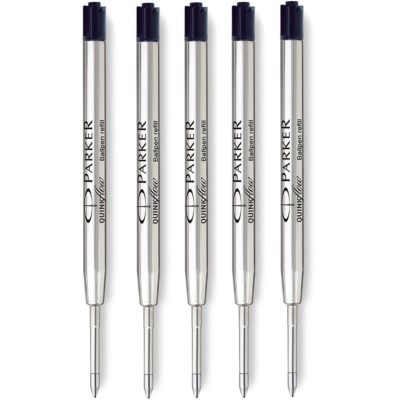 5 x Parker Kugelschreibermine Biro Quink Tinte - SCHWARZ MEDIUM FEDER PREISANGEBOT