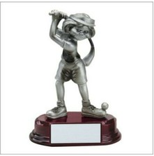 COMIC FEMALE GOLFER RESIN FUNNY AWARD TROPHY FREE ENGRAVING GAG GIFT LAST PLACE