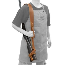 Leather Rifle No-Drill Harnessed Butt Holder, Sling Loop, Gun Carry Sling Set