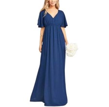 Show Me Your MuMu Emily Maxi Dress Rich Navy Crisp Size XS NWT