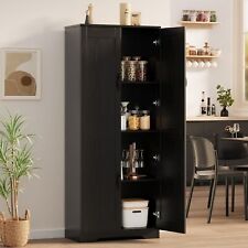 Tall Kitchen Pantry Cabinet, 60'' Storage Cabinet w/2 Doors  Adjustable Shelves